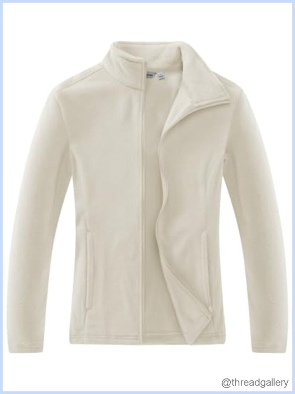 Lightweight Polar Fleece Zip Up Jacket Full Zip Stand Collar Zip Pockets